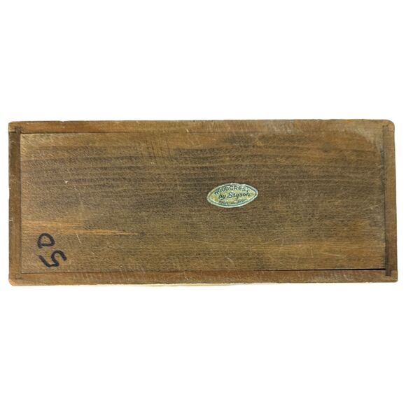 Vintage Woodcrest by Styson Apple Pear Wood Napkin Recipe Organizer Box - Picture 2 of 7